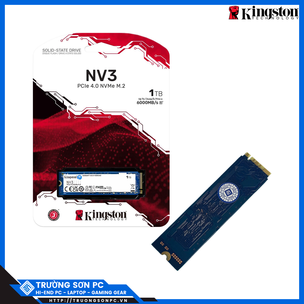 Ổ Cứng SSD KINGSTON SNV3S 1TB NVMe M.2 2280 PCIe Gen 4x4 (Đọc 6000MB/s - Ghi 4000MB/s) - (SNV3S/1000G)