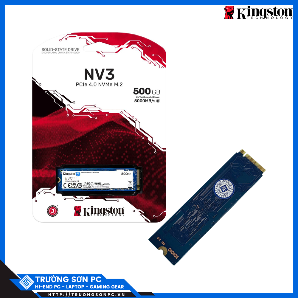 Ổ Cứng SSD KINGSTON SNV3S 500GB NVMe M.2 2280 PCIe Gen 4x4 (Đọc 5000MB/s - Ghi 3000MB/s) - (SNV3S/500G)