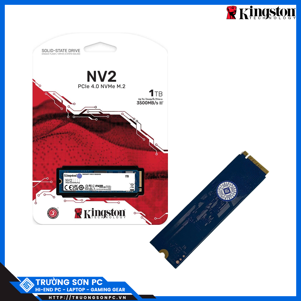 Ổ Cứng SSD KINGSTON SNV2S 1TB NVMe M.2 2280 PCIe Gen 4x4 (Đọc 3500MB/s - Ghi 2100MB/s) - (SNV2S/1000G)